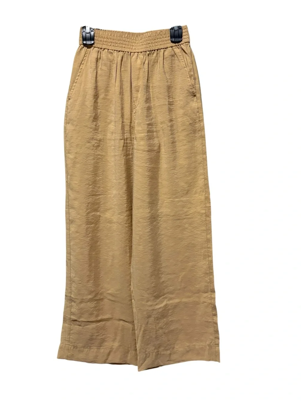 Madewell Beige Wide-Leg Elastic-Waist Pants size XS - Picture 3 of 10